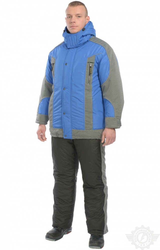 64790 Костюм "Ультра" зимний василек-черный  Зимняя спецодежда  размер 56-58/170-176  - Вид №11