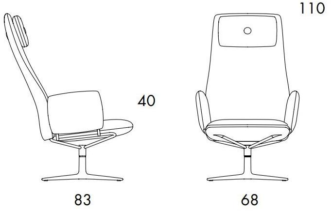 Blå Station Кожаное кресло с высокой спинкой Dundra O75as Bla Station - Вид №5