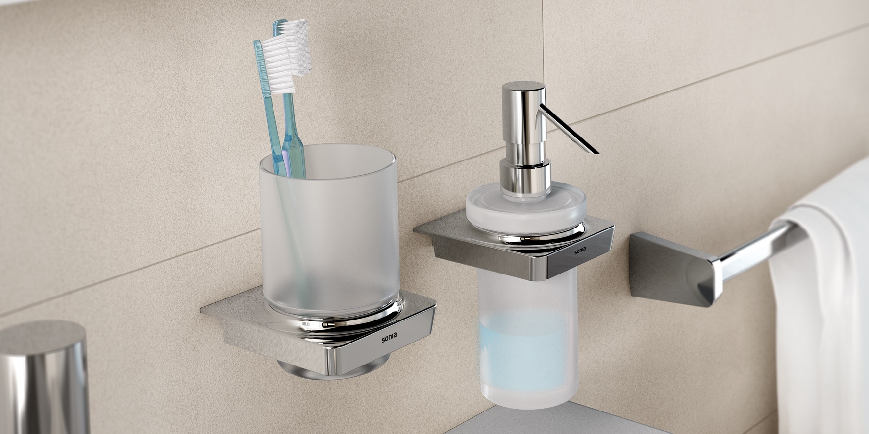 Sonia Дозатор для жидкого мыла настенный S6-Zen Хром 161010 - Вид №3