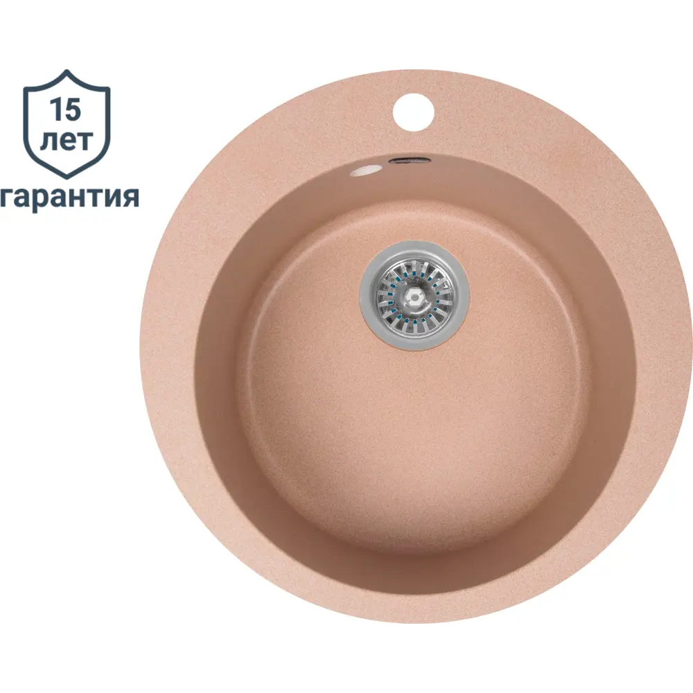 Кухонная мойка DELINIA кварцевая круглая 51×51 см песочный цвет 82502617 STLM-0028829 - Вид №1