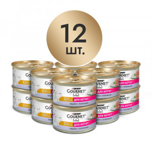 ПР0045311*12 Корм для котят Голд Паштет телятина банка 85 г (упаковка - 12 шт) Gourmet