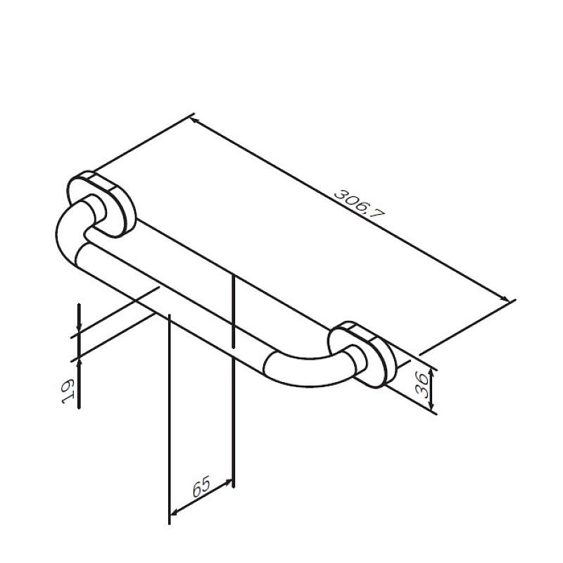 A7432500 L Поручень 30мм хром AM.PM Sense - Вид №7