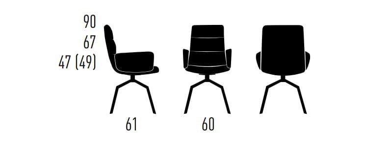 Мягкое вращающееся кресло с подлокотниками KFF Arva Light ARCH-00118062 - Вид №12