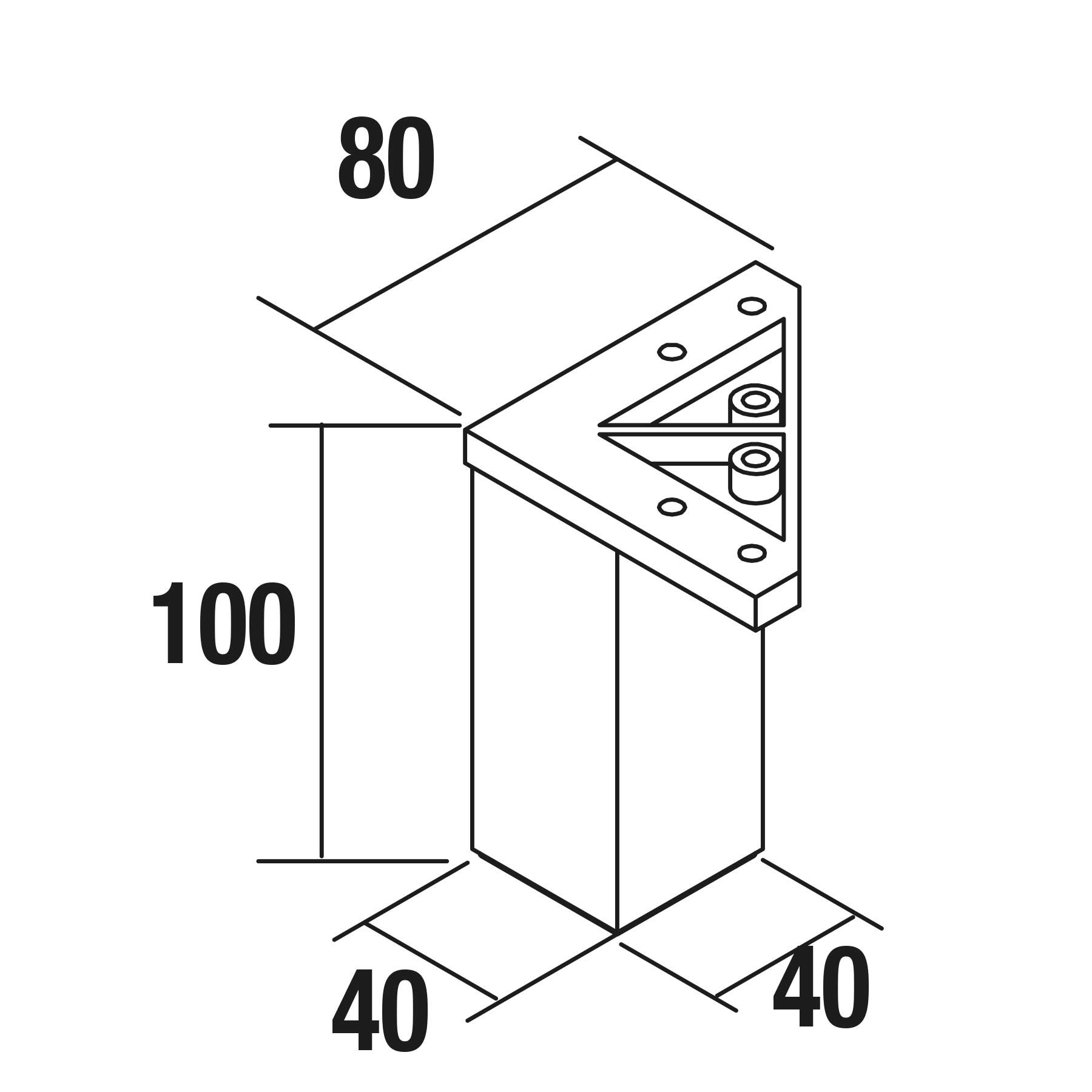 83425 SALGAR Комплект из 4 ножек ЧЕРНЫЙ Матовый Высота 100 мм  - Вид №1
