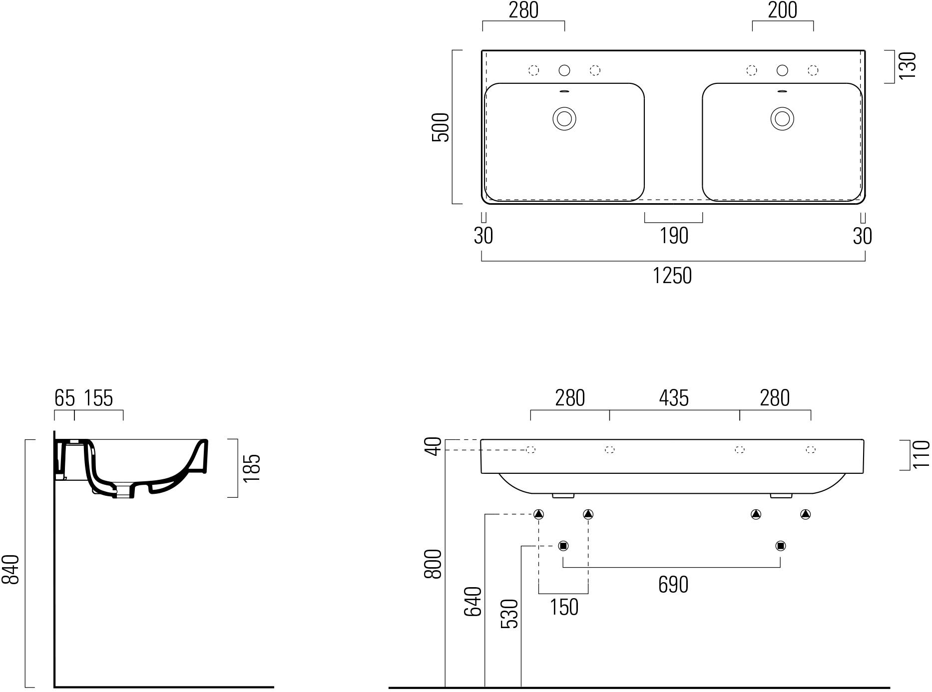 Подвесная раковина настенная овальная GSI ceramica Sand белая sun-id-1447899 - Вид №4