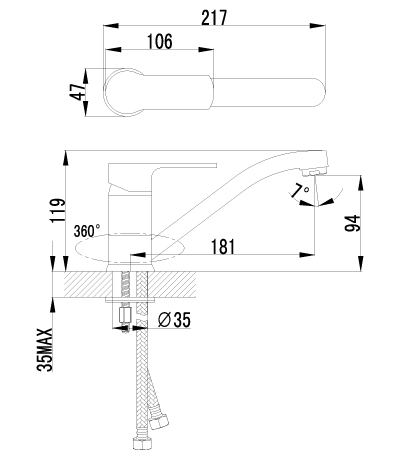 LM1504C Смеситель Plus Grace LM1504С для кухни LEMARK GRACE - Вид №1
