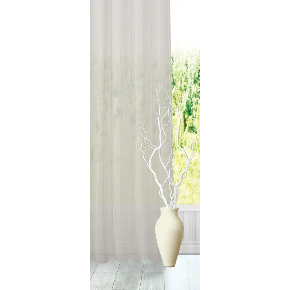 Тюль на ленте Inspire Elena 300x280 см полоски цвет серо-коричневый 82135908 STLM-2085269  - Вид №6
