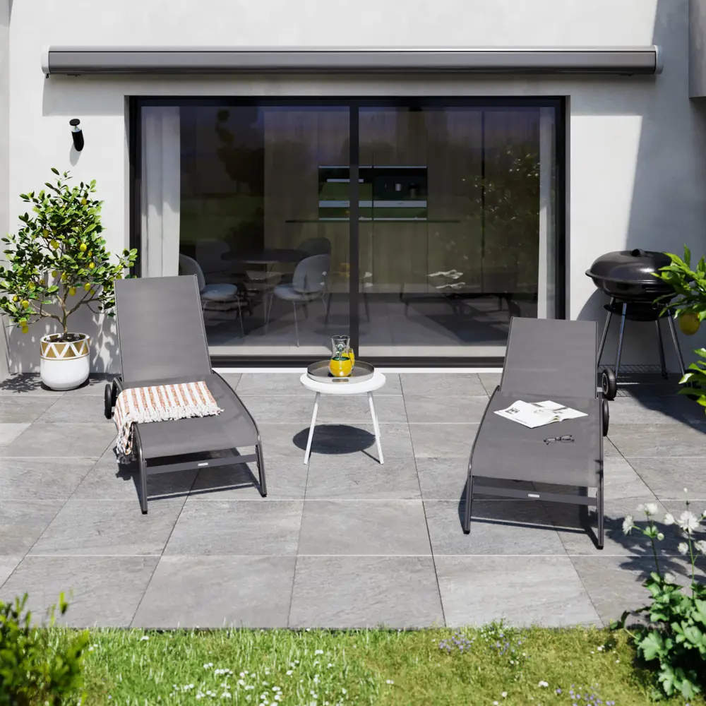 Naterial Lyra II - Шезлонг алюминиевый с текстиленом антрацит 84494096 STLM-1572477 - Вид №15