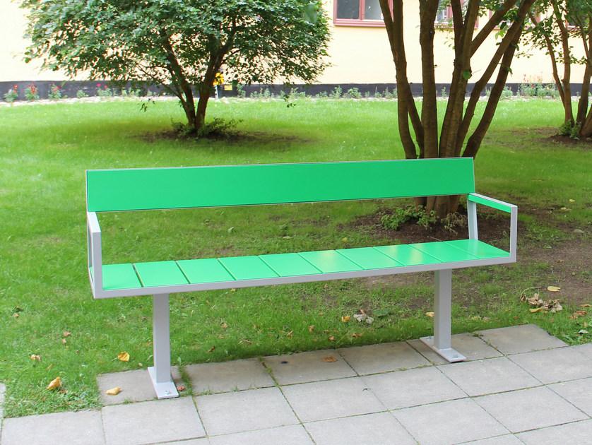 Nola Industrier Скамья из стали со спинкой Sidewalk sun-id-1344752 - Вид №4