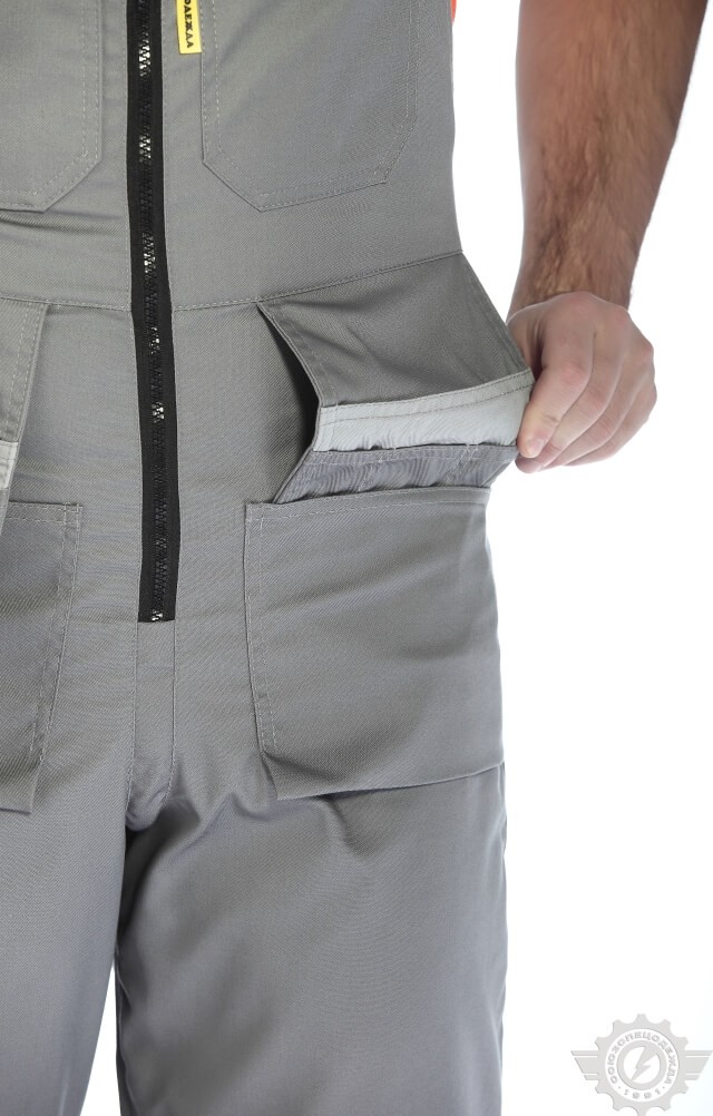69434 Полукомбинезон "Профессионал-2" темно-серый со светло-серым  Летняя спецодежда  размер 56-58/170-176  - Вид №6