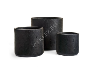 41.1016-0011-BLCK-26 Кашпо  ERGO - серия Cork - Цилиндр - Антрацит Цветочная коллекция