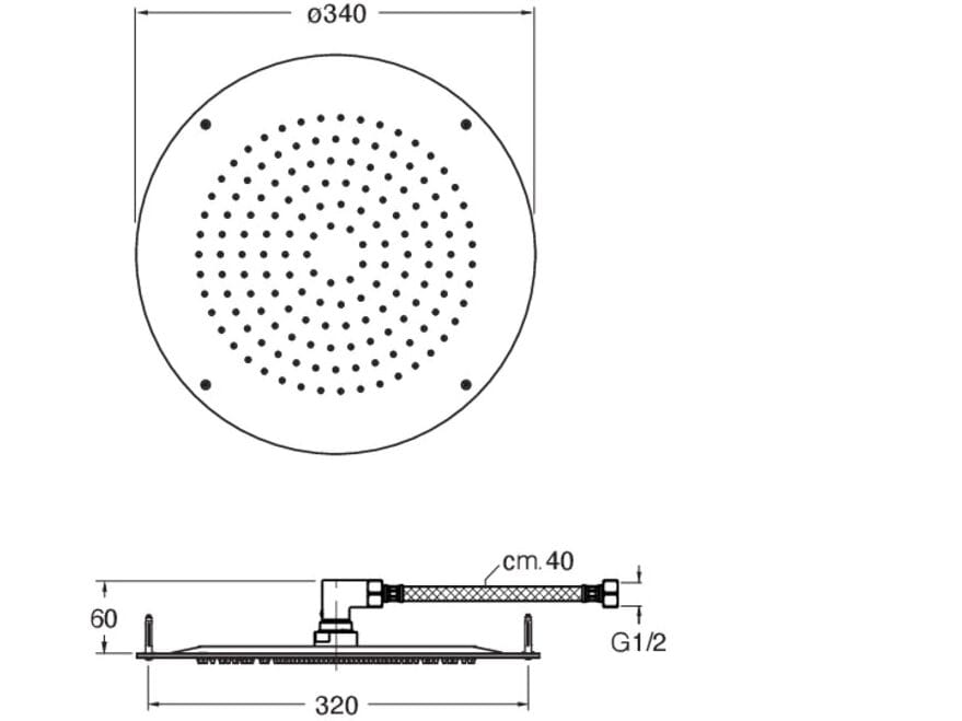 Потолочная круглая душевая головка с системой защиты от накипи CRISTINA Rubinetterie душевые головки и рычаги-Shower &amp ARCH-00089132 - Вид №1
