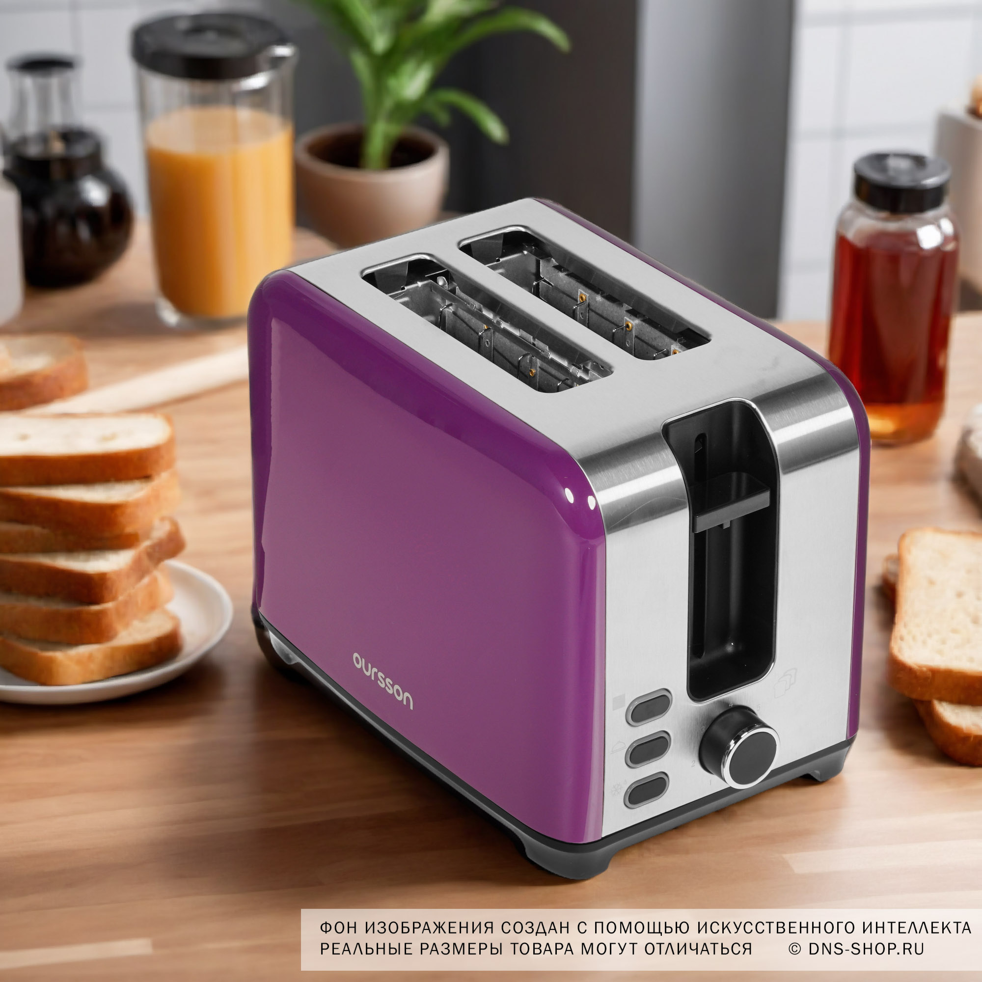 8192542 Тостер Oursson TO2120/SP фиолетовый STDN-0017908 - Вид №8