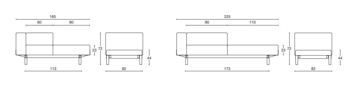 Мягкая скамейка из ткани со спинкой Diemme хлеб ARCH-00032933 - Вид №6