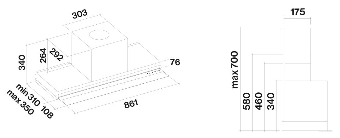 Встраиваемая вытяжка из нержавеющей стали со встроенным освещением Falmec дизайн ARCH-00124581 - Вид №6