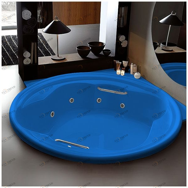 Ванна Gruppo treesse Ninfa V6597-G голубая с гидромассажем круглая большая STDV6597G