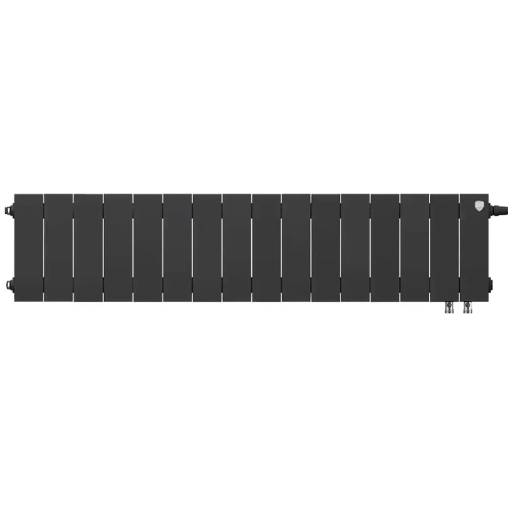 Радиатор секционный Royal Thermo Pianoforte VDR 200/100 16 секций нижнее правое подключение биметалл черный 86733740 STLM-2016657 