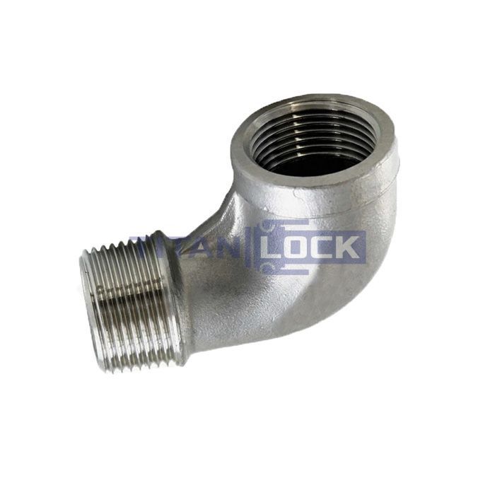 Отвод 90° нержавеющий (уголок) НР/ВР, 1/4" AISI304 TL025ELMF TITAN LOCK 