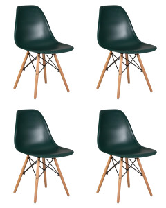 90560292 Комплект кухонных стульев 4 шт Dsw -pp638 80х53х46 см пластик цвет темно-зеленый LMZL STLM-0282702 DOBRIN