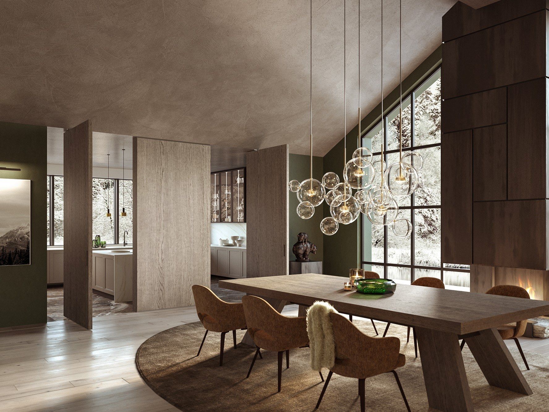 Деревянная висячая дверь HenryGlass Adela ARCH-00042895