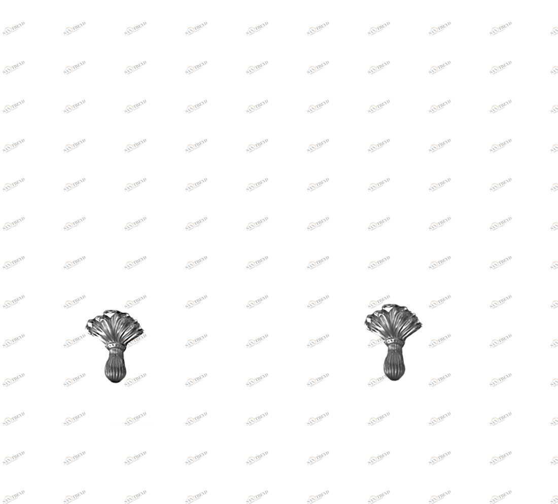 Gentry Home Bexley Cast iron bathtubs with feet Серебряный лист цветок GH100795 