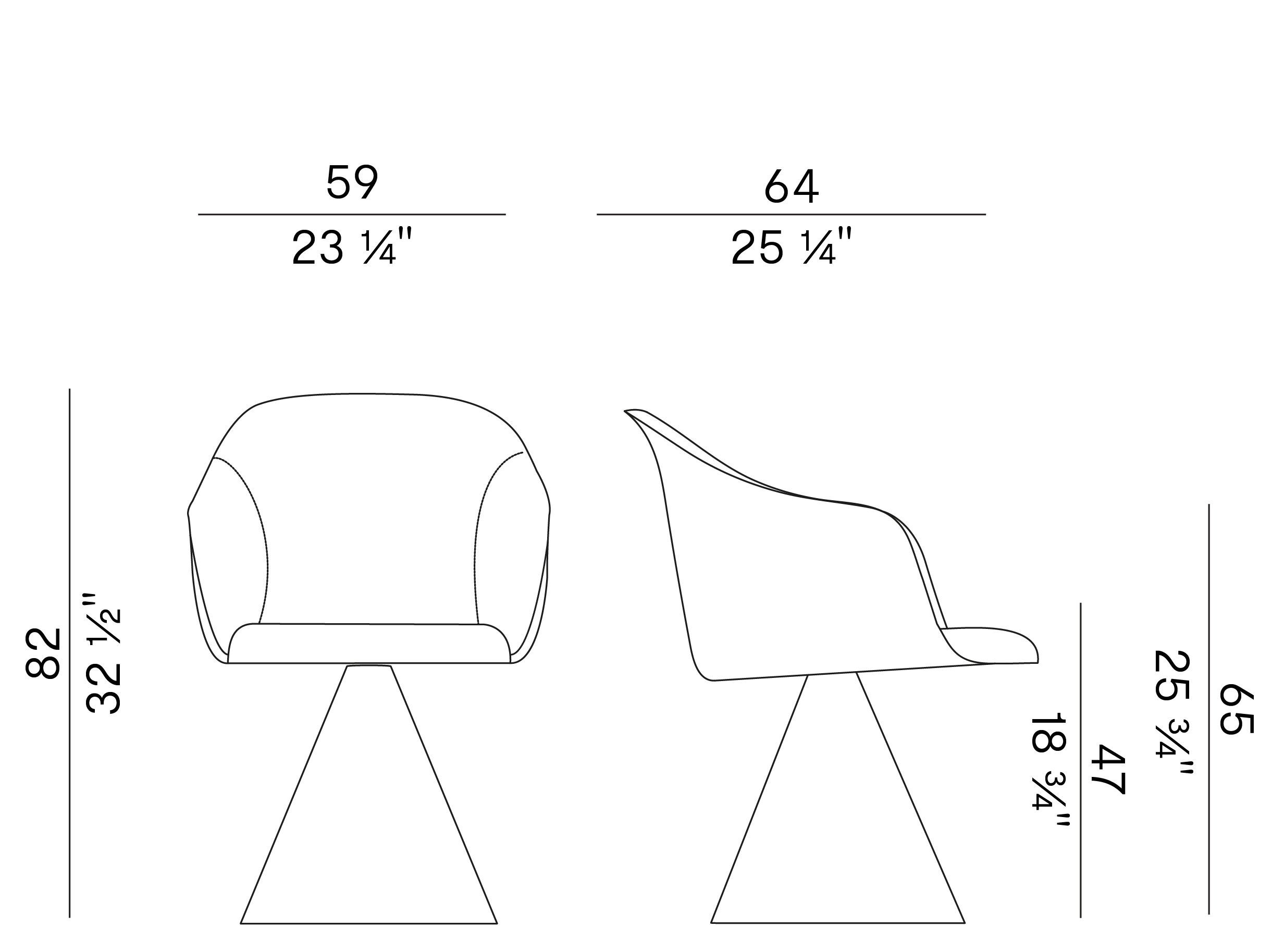 Мягкое тканевое вращающееся кресло с подлокотниками Potocco Lyz ARCH-00043914 - Вид №2