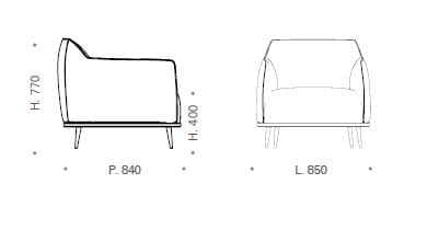 Тканевое кресло с подлокотниками Kico Living Complements ARCH-00131519 - Вид №2