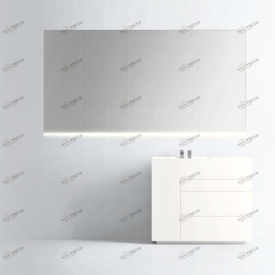 Комбинация ванной комнаты T103 в отделке SHORT 100 Milltek/Bianco MILLDUE TOUCH TOUCH103