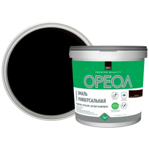 Эмаль универсальная Ореол матовая цвет черный 1.1 кг