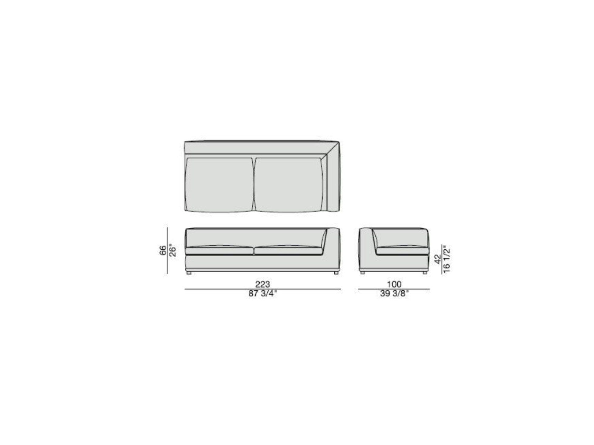 Угловой диван из ткани Porada Soul ARCH-00020514