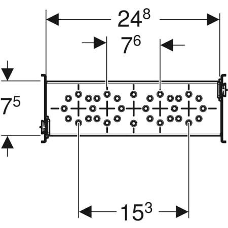 461.740.00.1 Траверса Geberit GIS для настенного смесителя наружного монтажа, 153 см, с двумя поводами воды Geberit  - Вид №2