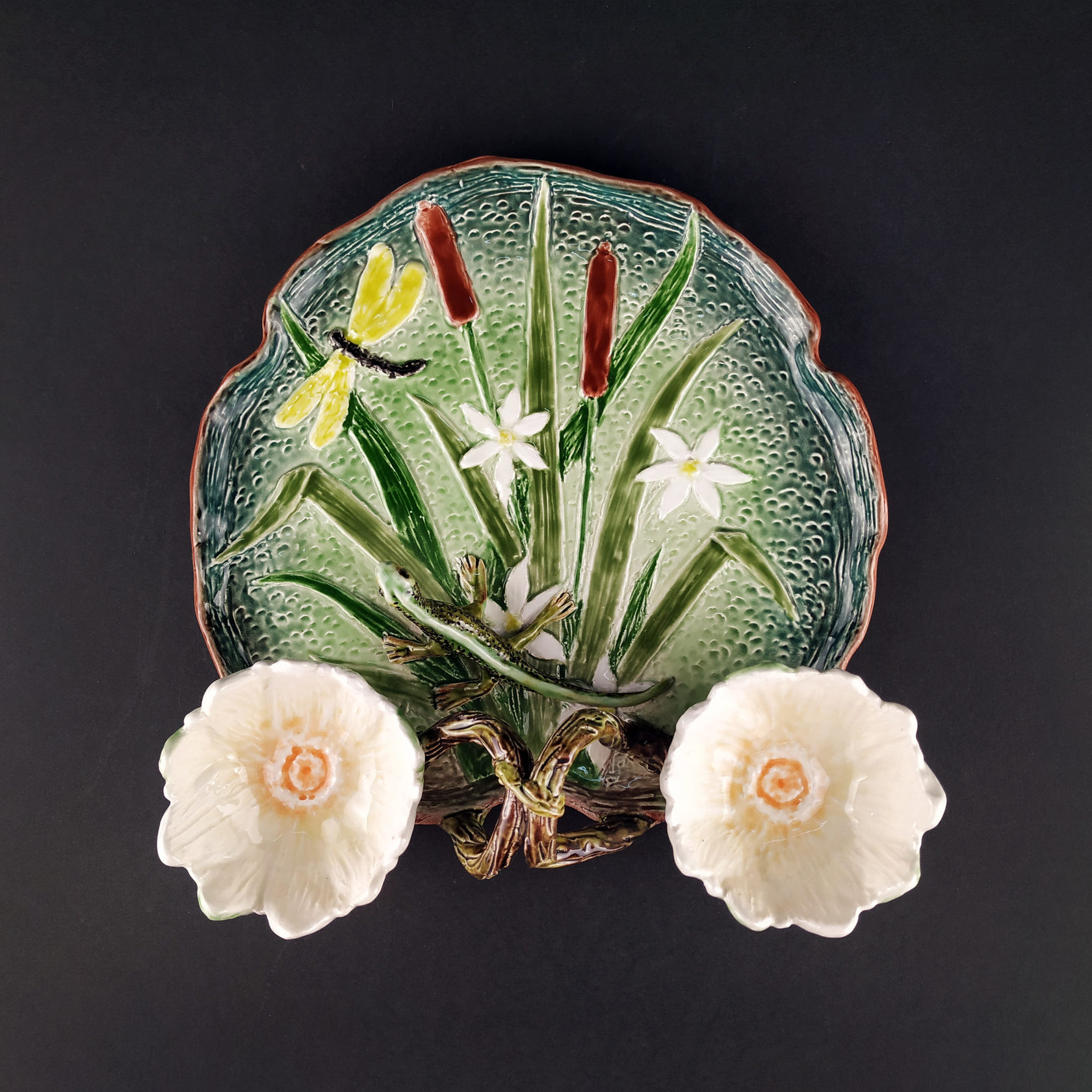 Блюдо для закусок (с двумя кувшинками) Синий/Зеленый PROVANSFAIENCE sun-id-994642 - Вид №18