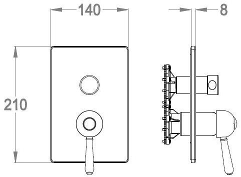 Fir Italia Смеситель для душа из хромированной латуни с переключателем Melrose 71 sun-id-1423652 - Вид №1