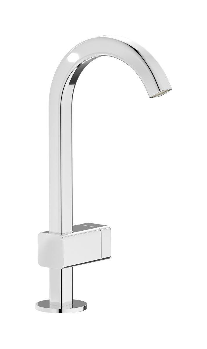 Монорычажный прогрессивный смеситель на раковину в комплекте с донным клапаном. WE ARE IB eo200cc_1 Chrome Elio