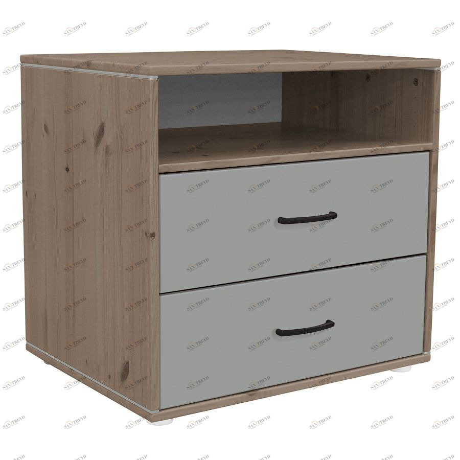 Комод Flexa Classiс storage с 2 выдвижными ящиками и 1 полкой, коричневый/серый 812431439
