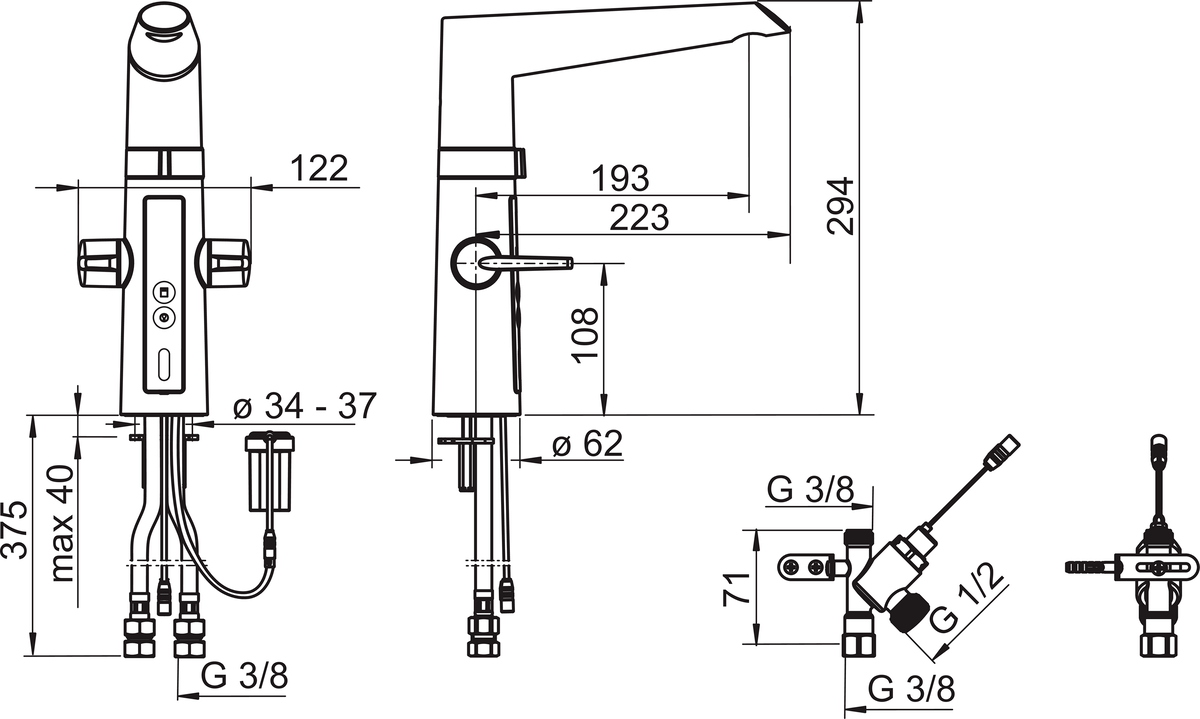 Oras 2725F Смеситель для кухни с клапаном, 3 V 2725F Optima Хром  - Вид №1