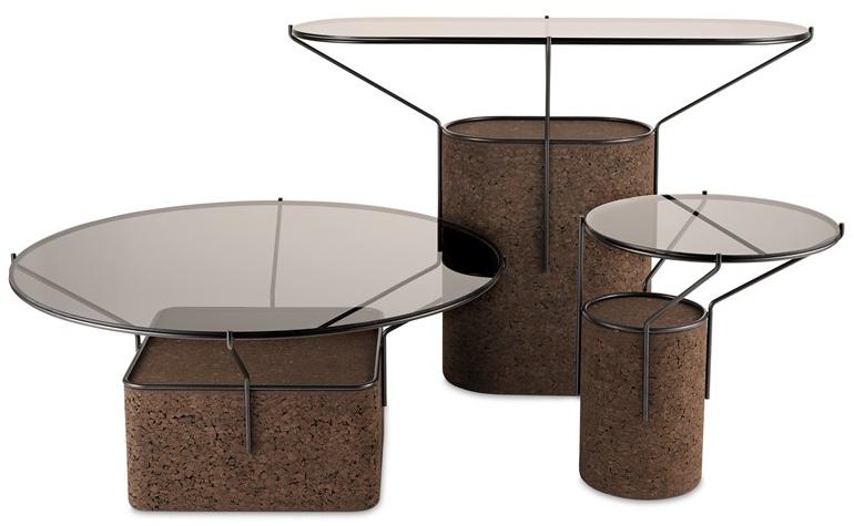 BlackCork Круглый журнальный столик из пробки и стекла Frame sun-id-1488160 - Вид №2