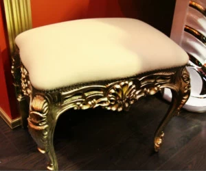 Пуф MIGLIORE Bella ML.COM-70.731.Bl.BR, белая кожа/бронза