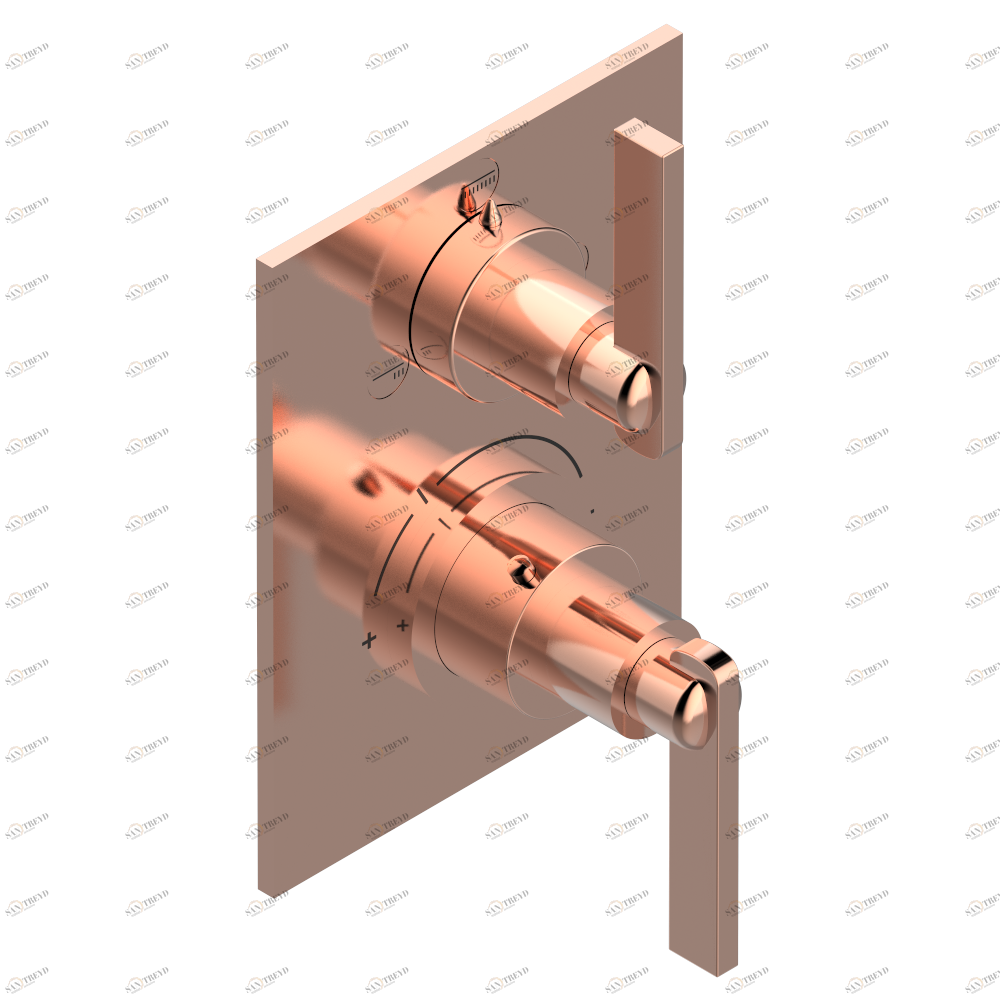 U2B-5600BE Ручки регулировки для термостата THG с переключателем на 3 выхода арт.5600AE Thg-paris Le 11 с рукоятками Розовое золото U2B 5600BE CAT.F