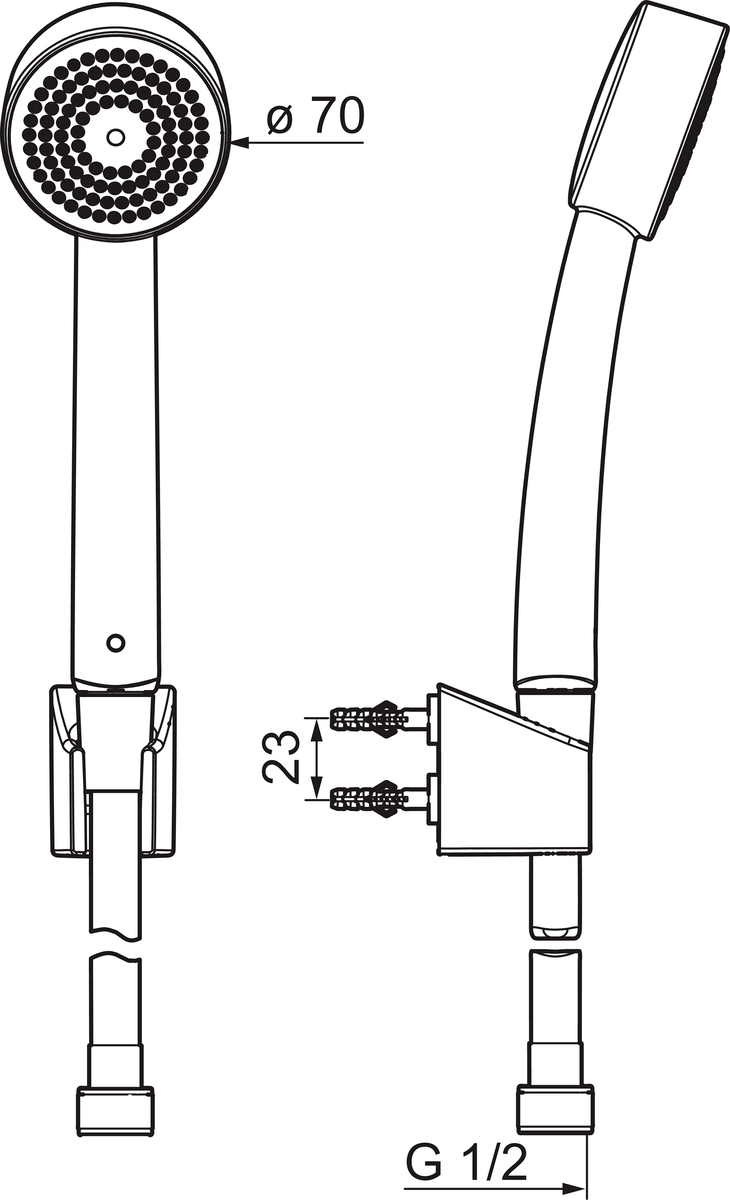 Oras 532 Ручной душевой комплект 532 Apollo Хром  - Вид №1