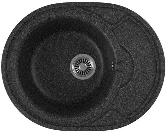 90379110 Врезная мойка Greenstone 57x45x17 см литьевой мрамор цвет черный GRS-18k-308 STLM-0868538