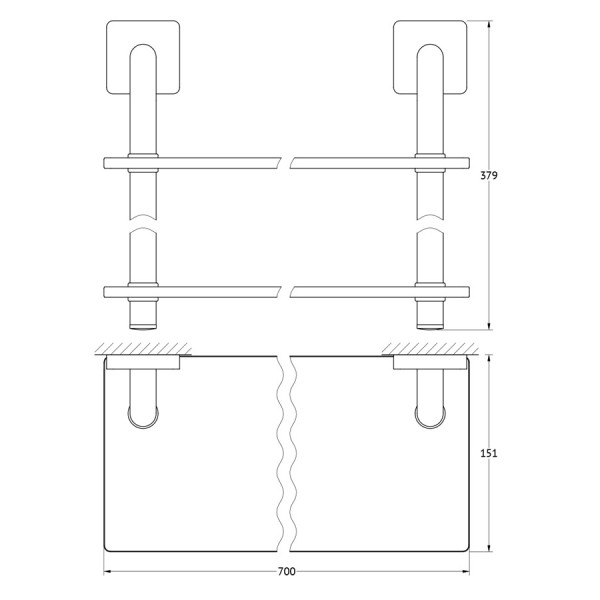 Полка 2-х ярусная 70 см Ellux AVANTGARDE AVA 038 sun-id-561807 - Вид №1