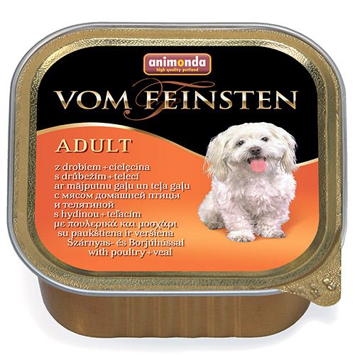 ПР0004585 Корм для собак Vom Feinsten Classic Домашняя птица, телятина конс. 150г Animonda 