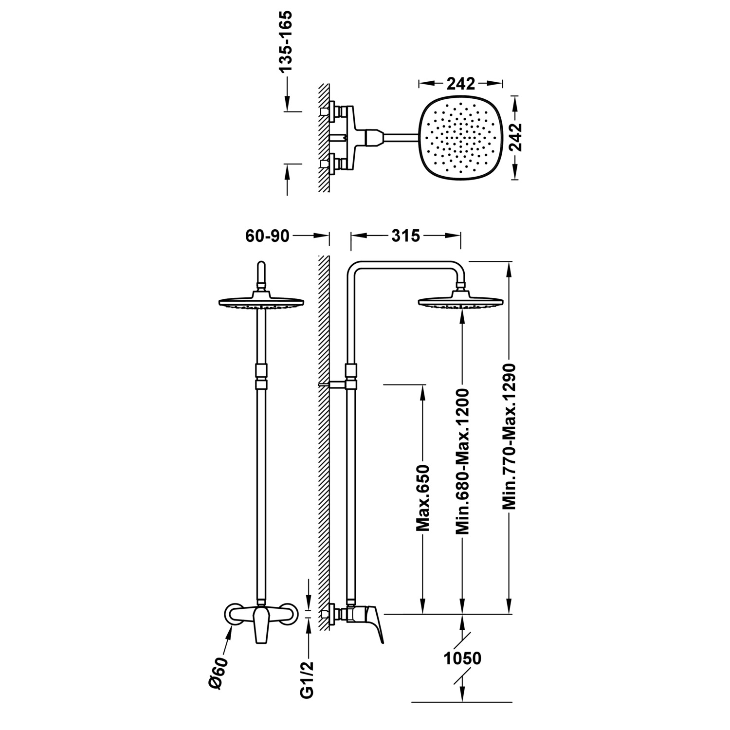 Однорычажный смеситель для душа CANIGÓ-21799502 TRES Canigo - Вид №1