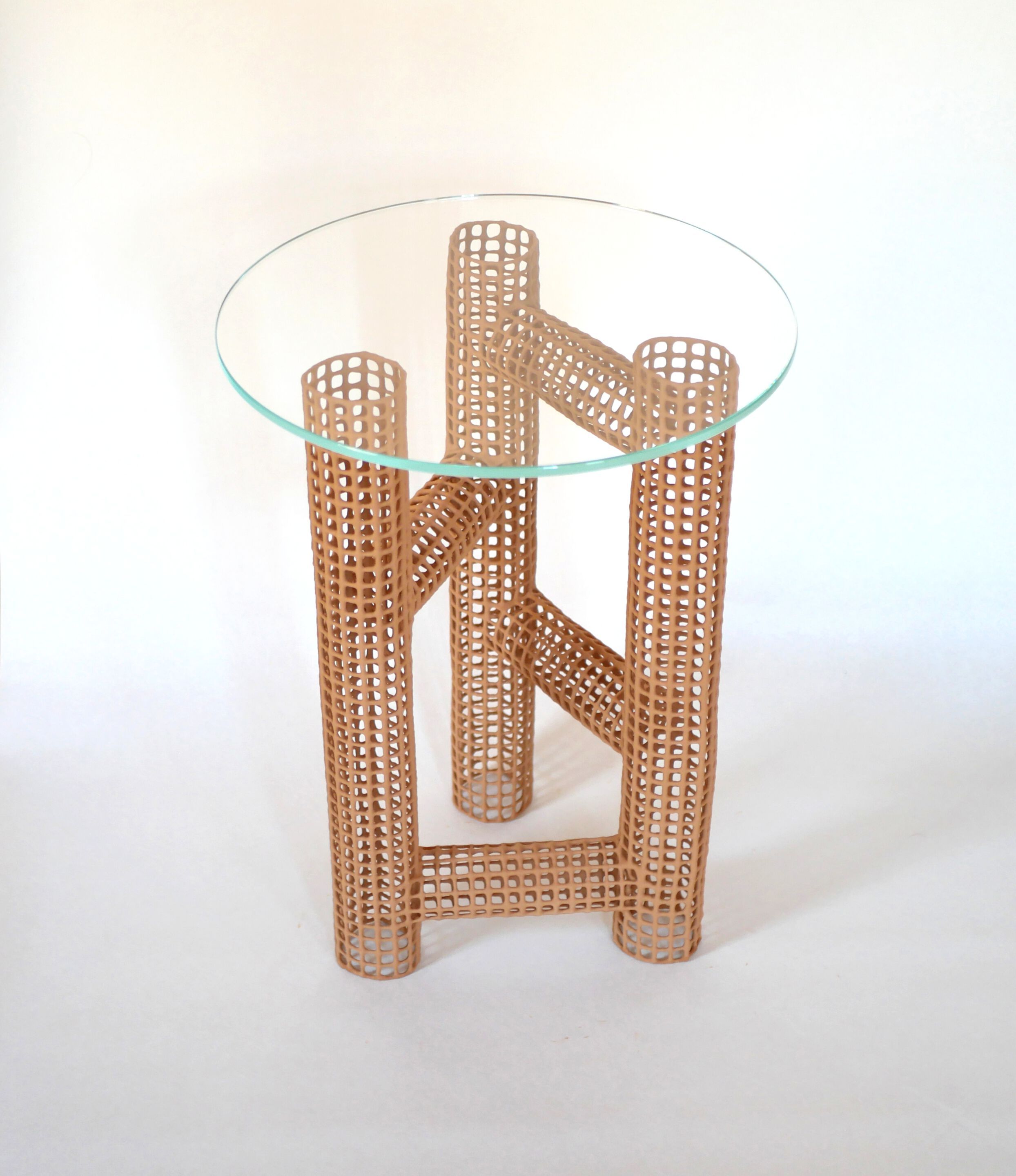 Высокий круглый стол из глины и стекла LO Contemporary Coral ARCH-00042101 - Вид №2