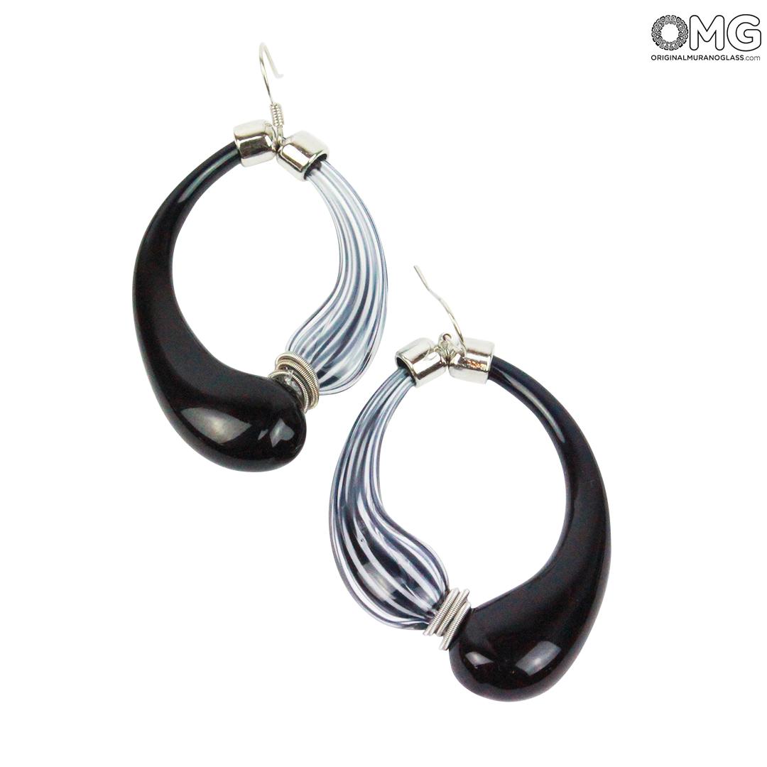 989 ORIGINALMURANOGLASS Набор украшений Коллекция Дениз - черно-белый - муранское стекло OMG 21 см  - Вид №1