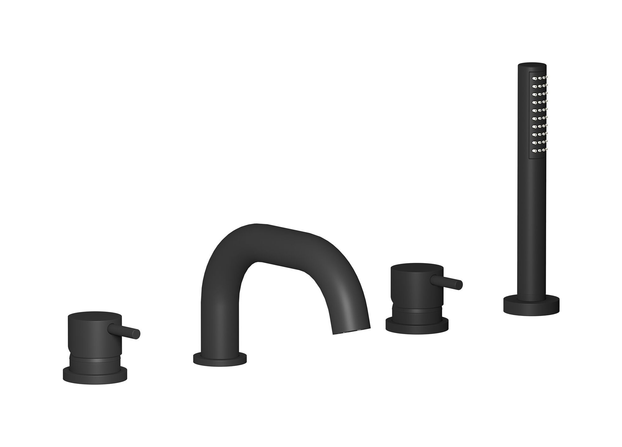 Однорычажный смеситель для ванны с 4 отверстиями и ручным душем IB Milano Torino ARCH-00055008 - Вид №7