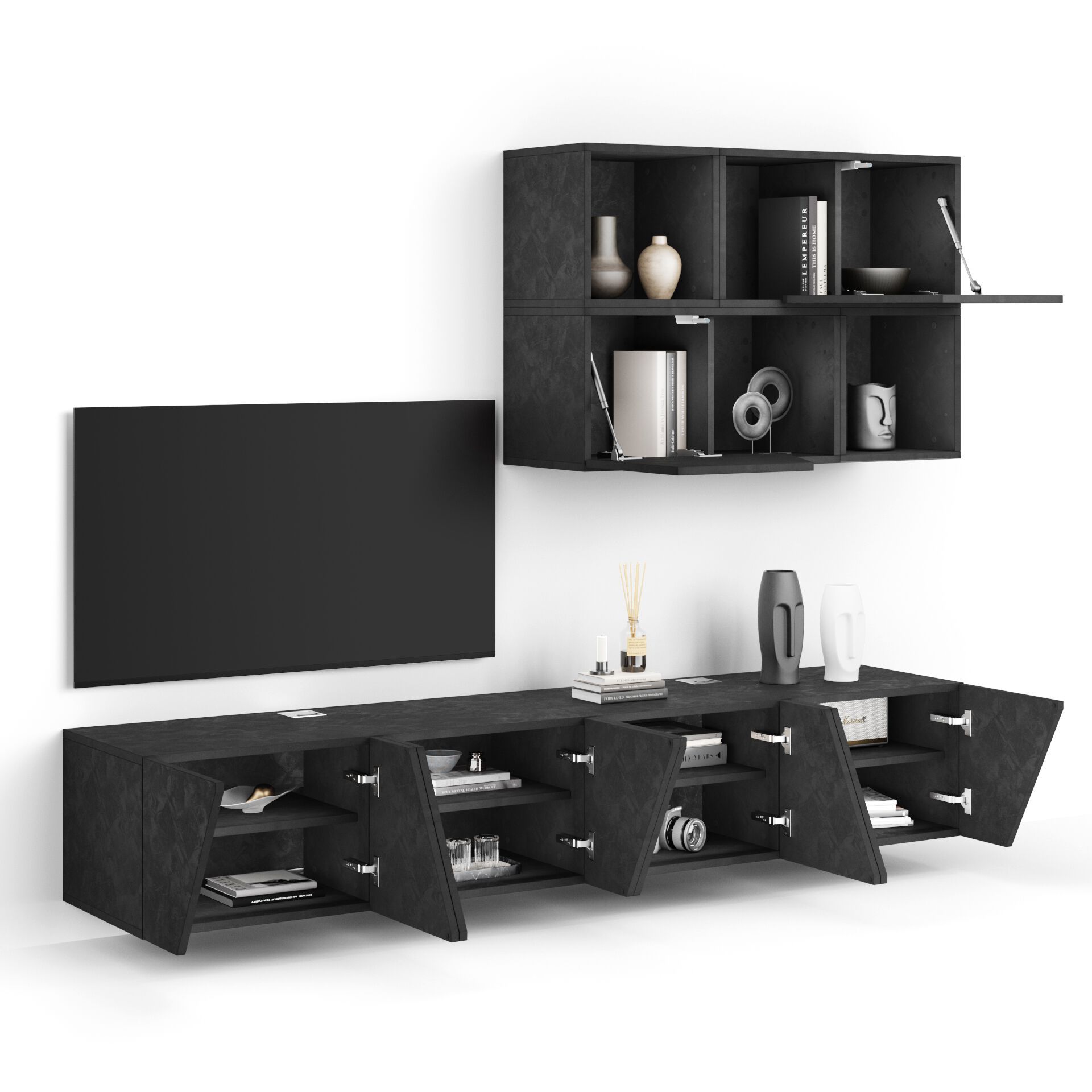 Модульная стена установила оборудованную стену в меламинированном Mobili Fiver EMMA ARCH-00091039 - Вид №52