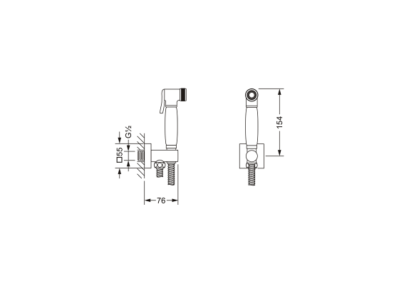 Душевой гигиенический гарнитур JOERGER Charleston Square 634.13.237.000 - Вид №1