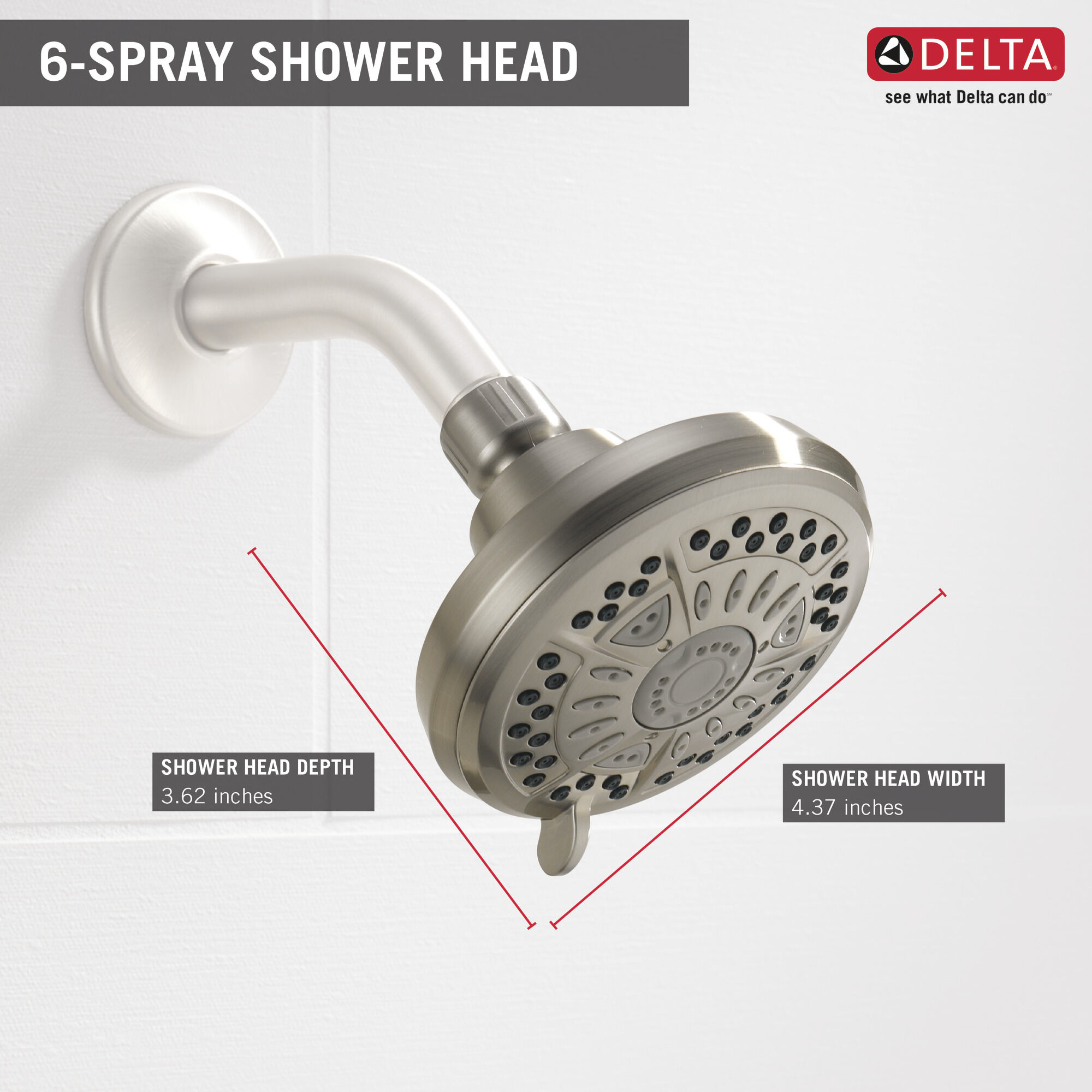 Насадка для душа с 6 настройками Delta Faucet 75641SN - Вид №1